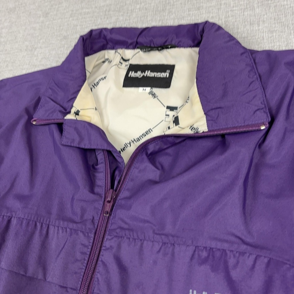Helly Hansen Jacket Mens Medium Purple Helly-Tech Nylon Windbreaker Full Zip